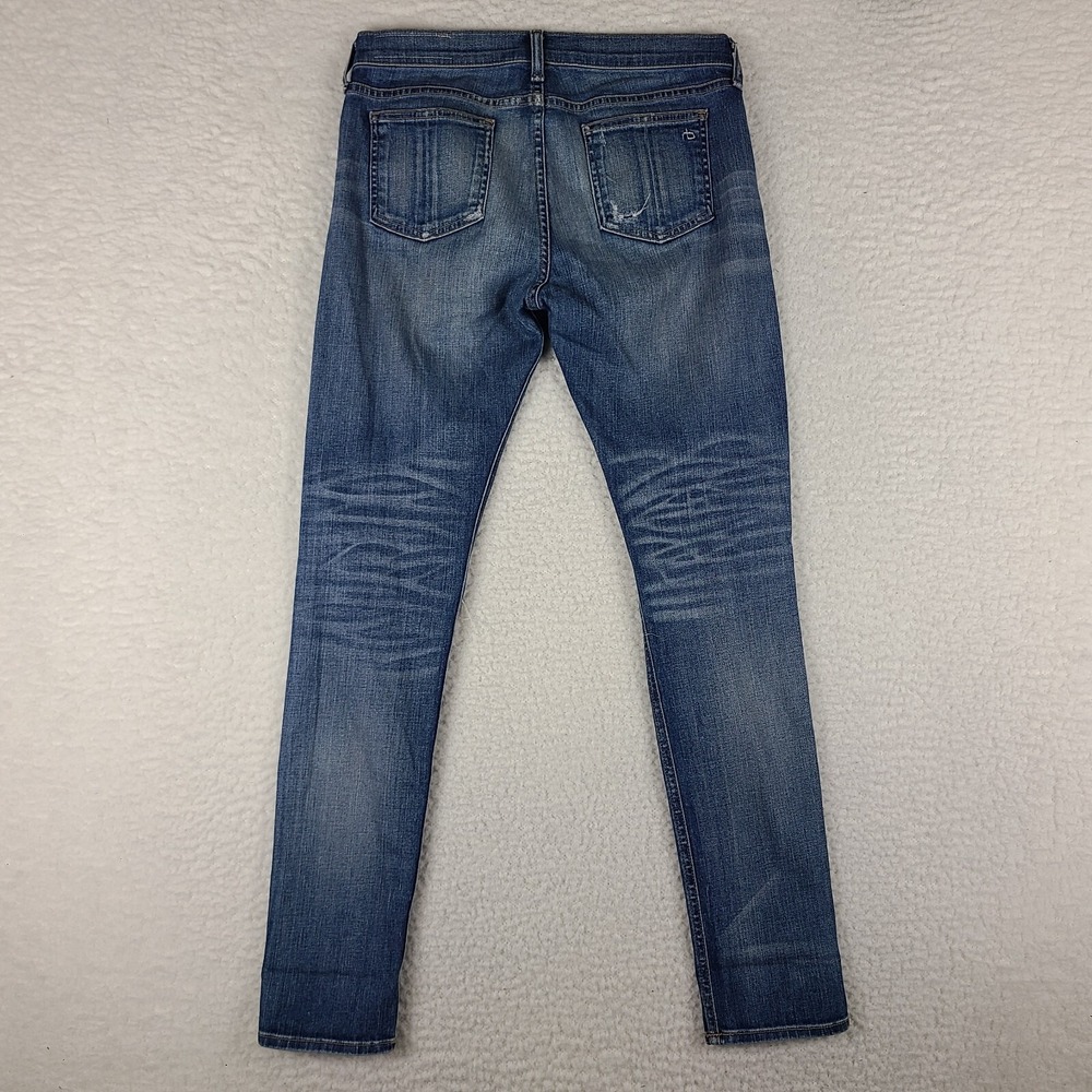 Rag Bone Jeans Womens 27 Skinny Distress‎ Little Five Medium Wash Blue - Picture 13 of 14